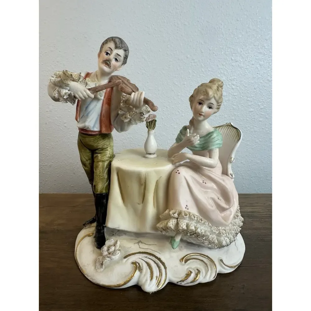 Lenwile Ardalt Violin Player Music Box Love Story Works Vintage Cottagecore